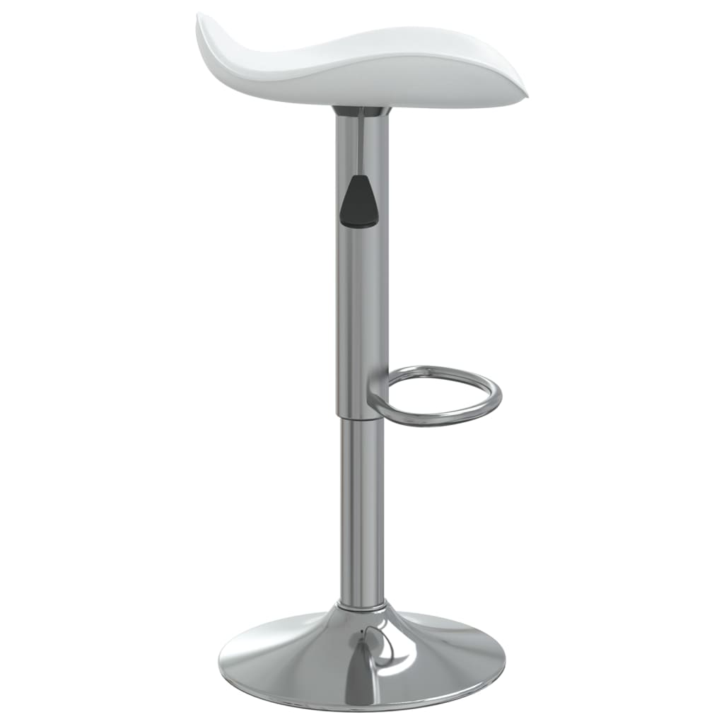 Taburete de cocina 2 uds acero cromado cuero artificial blanco