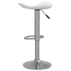 Taburete de cocina 2 uds acero cromado cuero artificial blanco