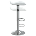 Taburete de cocina 2 uds acero cromado cuero artificial blanco