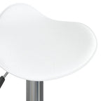 Taburete de cocina 2 uds acero cromado cuero artificial blanco