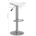 Taburete de cocina 2 uds acero cromado cuero artificial blanco