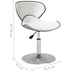 Sillas de comedor 2 unidades cuero sintético blanco