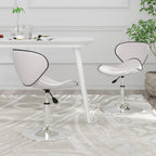 Sillas de comedor 2 unidades cuero sintético blanco