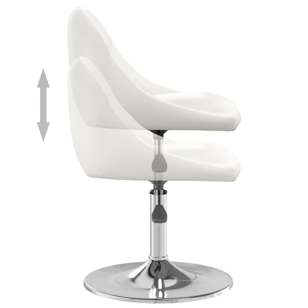 Sillas de comedor 2 unidades cuero sintético blanco