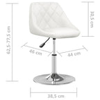 Sillas de comedor 2 unidades cuero sintético blanco