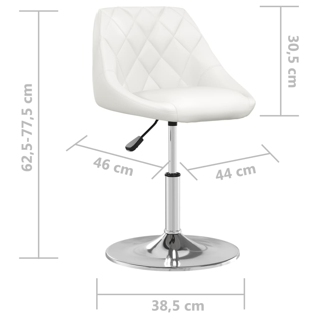 Sillas de comedor 2 unidades cuero sintético blanco
