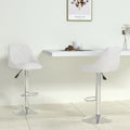 Taburete de cocina 2 uds acero cromado cuero artificial blanco
