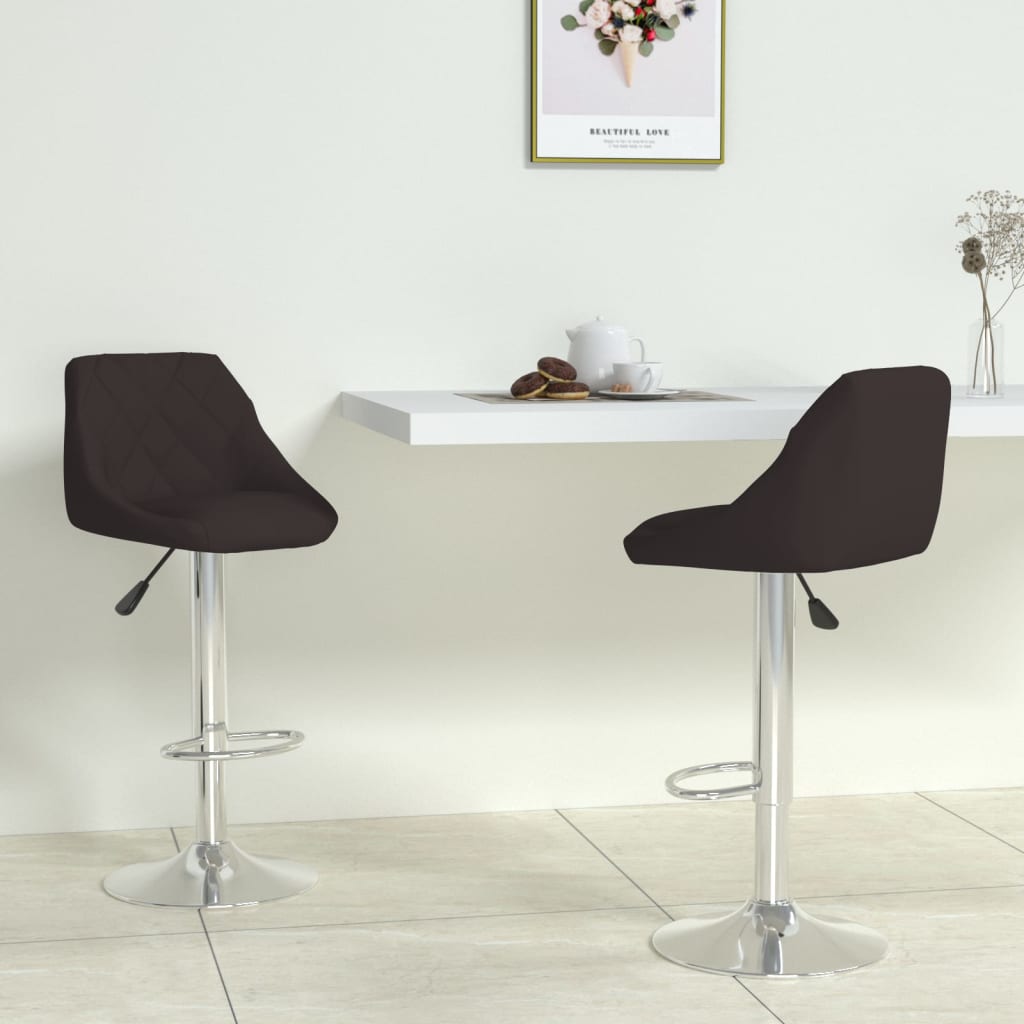 Taburete de cocina 2 uds acero cromado cuero artificial blanco