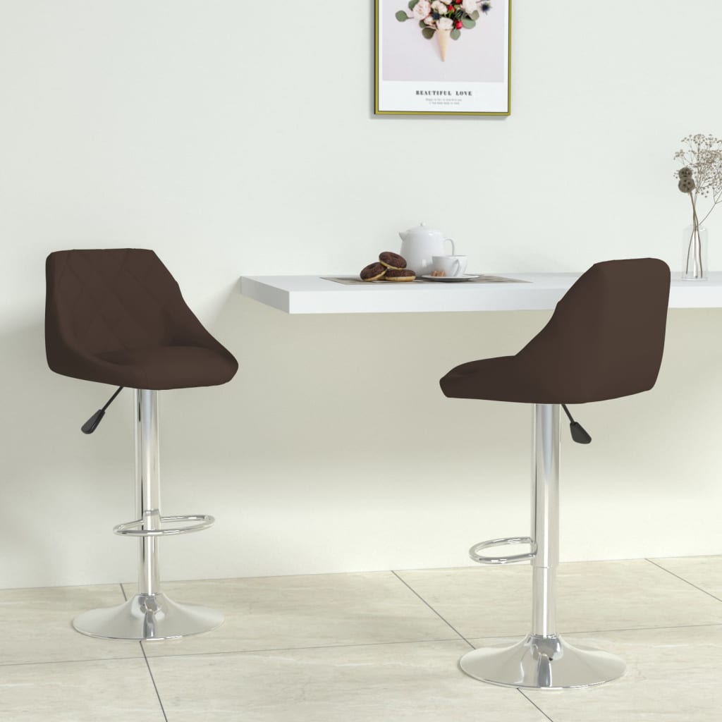 Taburete de cocina 2 uds acero cromado cuero artificial blanco