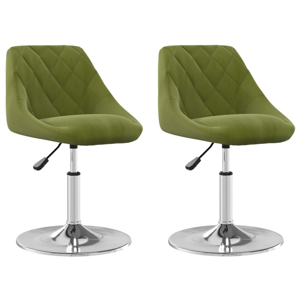 Sillas de comedor giratorias 2 uds de terciopelo verde claro
