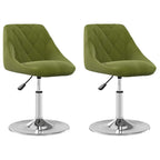 Sillas de comedor giratorias 2 uds de terciopelo verde claro