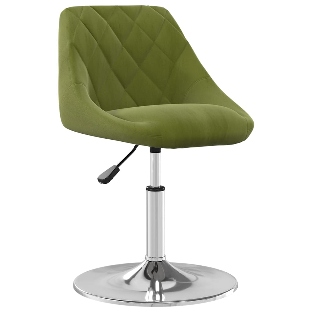 Sillas de comedor giratorias 2 uds de terciopelo verde claro