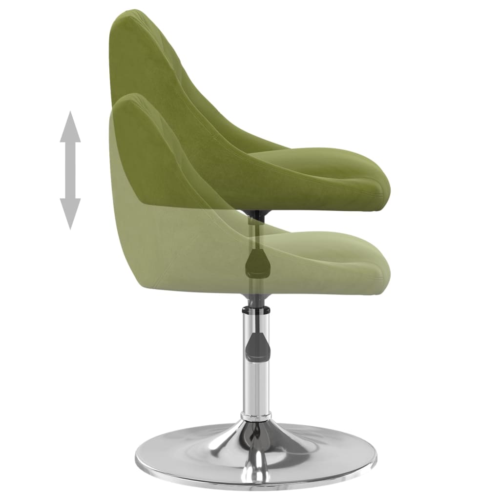 Sillas de comedor giratorias 2 uds de terciopelo verde claro