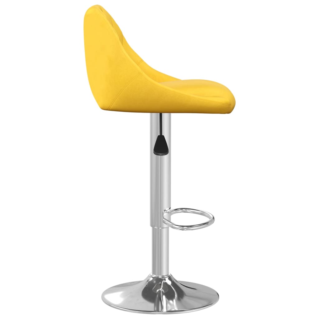 Taburete de bar de terciopelo amarillo mostaza