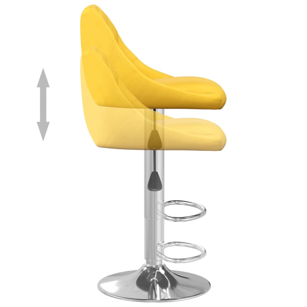 Taburete de bar de terciopelo amarillo mostaza