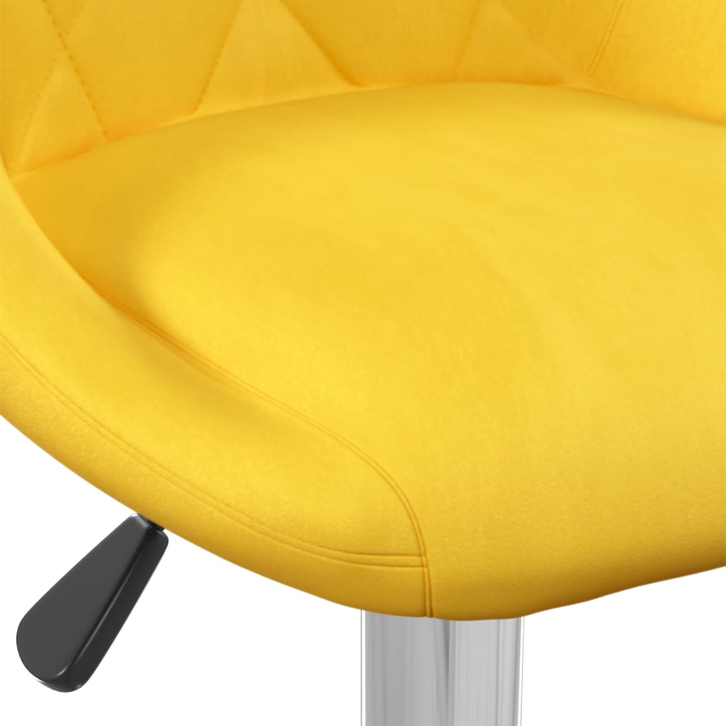 Taburete de bar de terciopelo amarillo mostaza