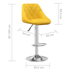 Taburete de bar de terciopelo amarillo mostaza