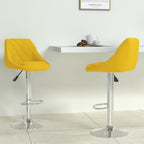 Taburete de bar de terciopelo amarillo mostaza