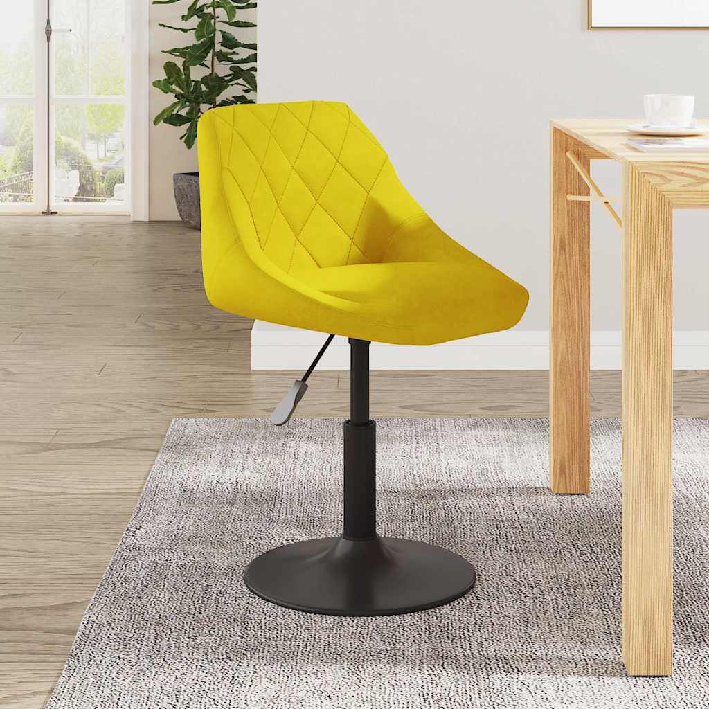 Taburete de bar de terciopelo amarillo mostaza