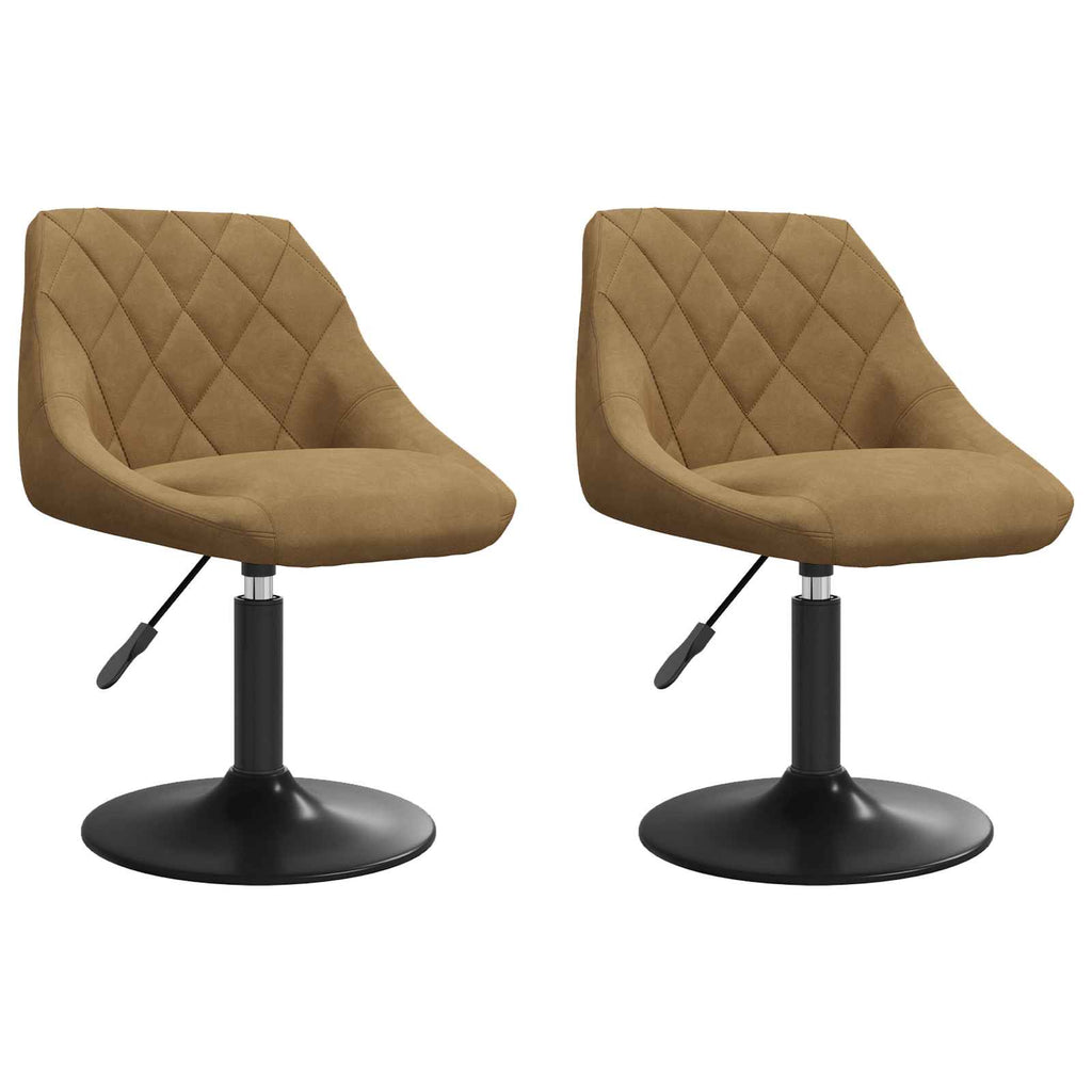 Sillas de Comedor Giratorias 2 pcs Marrón 46 x 44 x 77.5 cm
