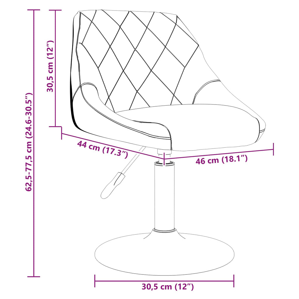 Sillas de Comedor Giratorias 2 pcs Marrón 46 x 44 x 77.5 cm