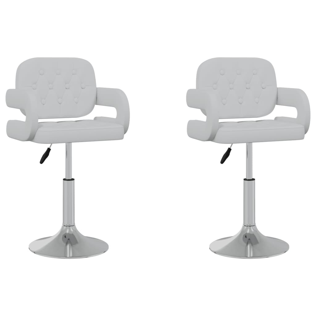 Sillas de comedor giratorias 2 unidades cuero sintético blanco