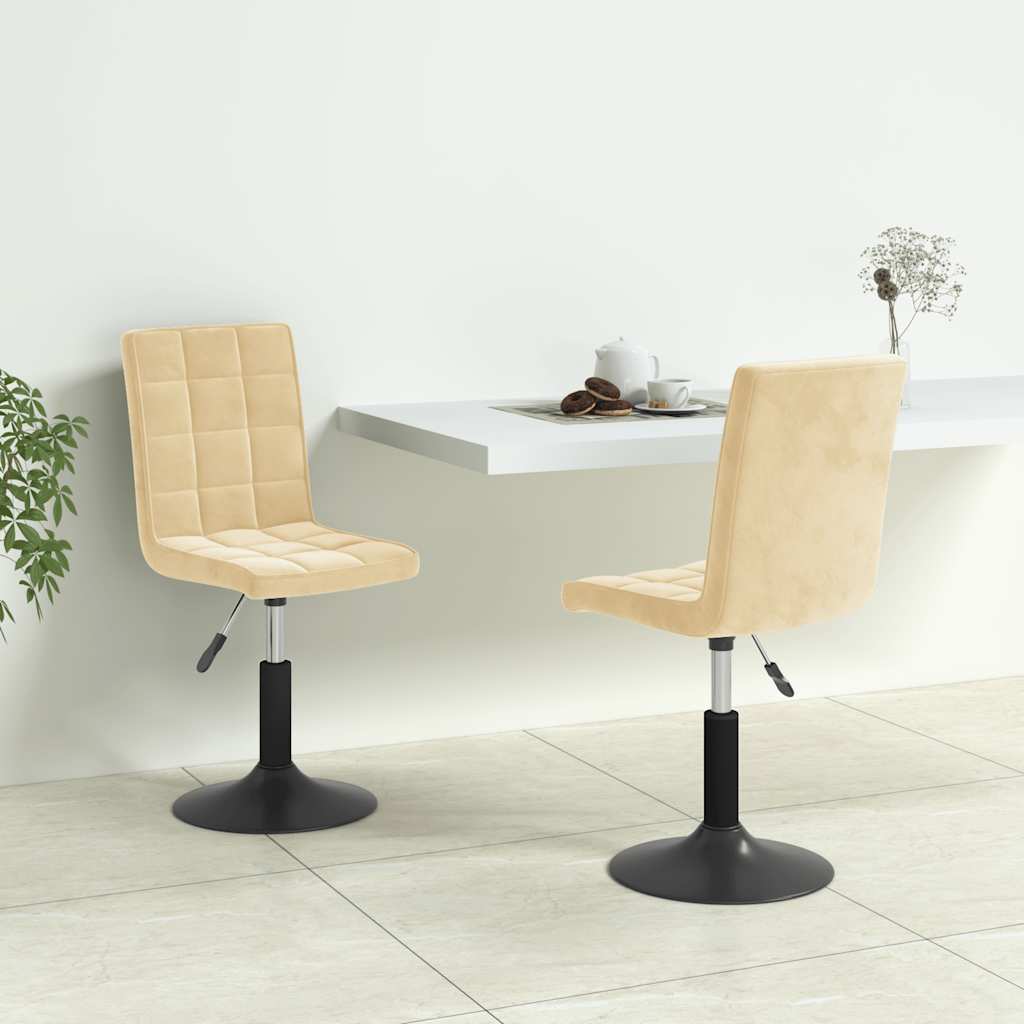 Sillas de comedor giratorias 2 uds de terciopelo gris claro