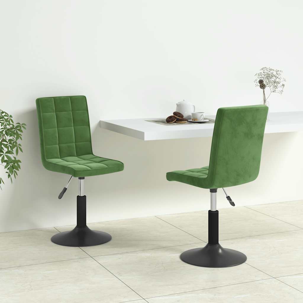 Sillas de comedor giratorias 2 uds de terciopelo gris claro