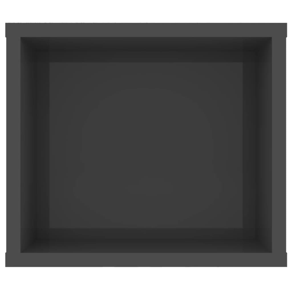 Mueble de TV colgante contrachapada gris brillo 100x30x26,5 cm