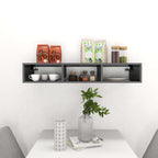 Estantería pared madera contrachapada gris brillo 102x30x17 cm