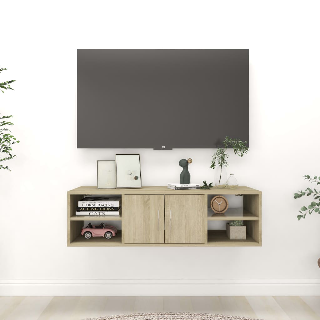 Estantería pared madera contrachapada gris brillo 102x30x17 cm