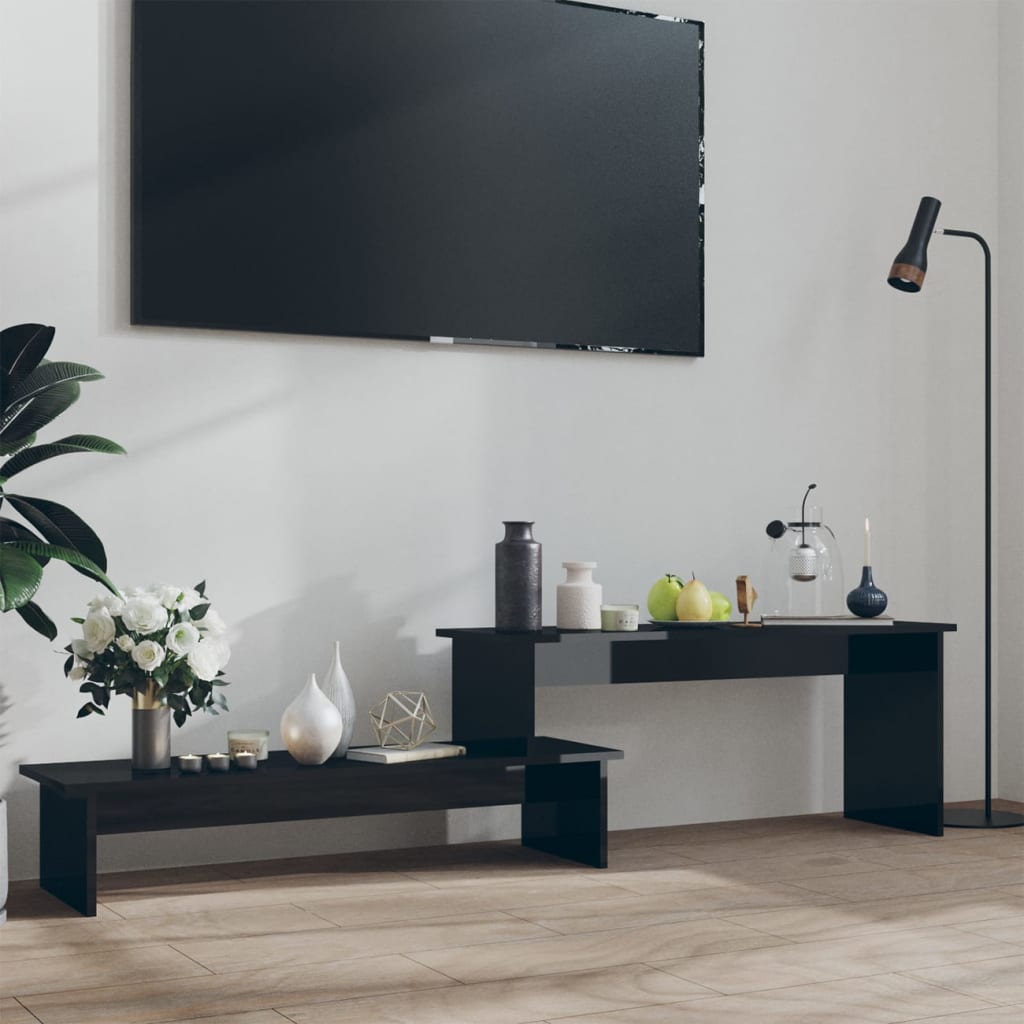 High Gloss White Plywood TV Cabinet 180x30x43 cm