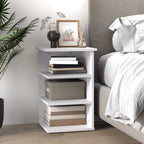Armario auxiliar de madera contrachapada blanco 35x35x55 cm