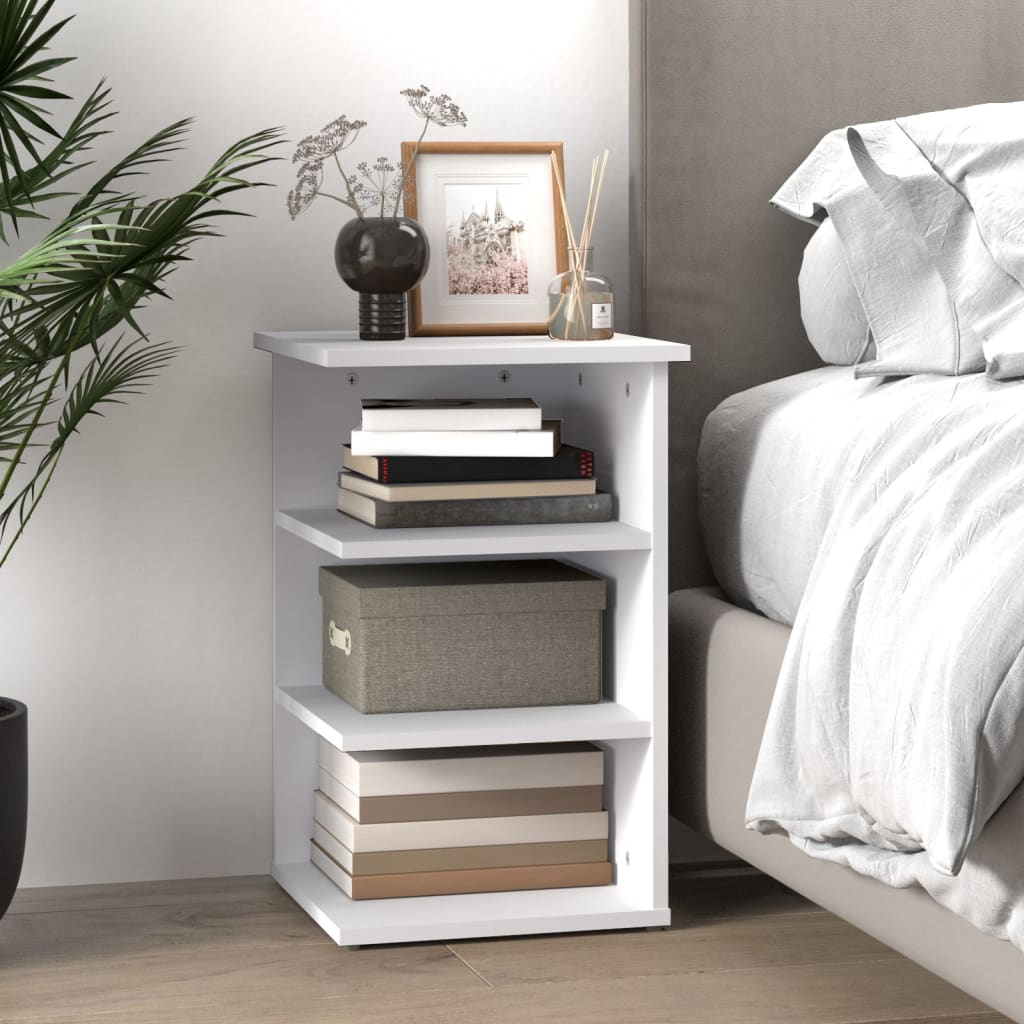 Armario auxiliar de madera contrachapada blanco 35x35x55 cm
