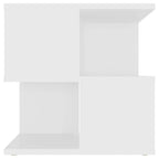 Mesa auxiliar de madera contrachapada blanco 40x40x40 cm