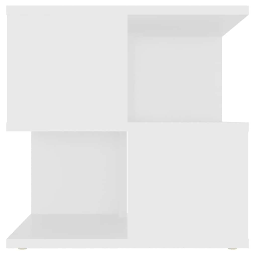 Mesa auxiliar de madera contrachapada blanco 40x40x40 cm