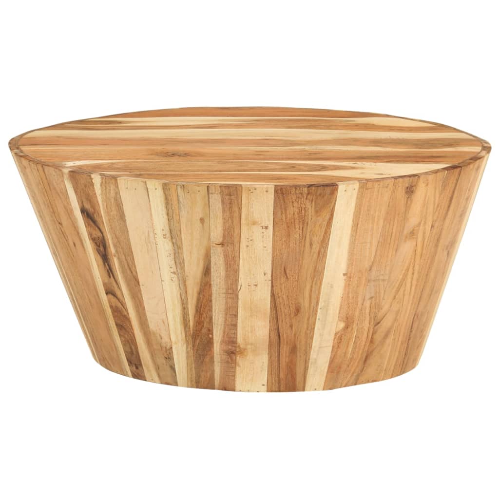 Mesa de centro de madera maciza de acacia Ø65x31 cm