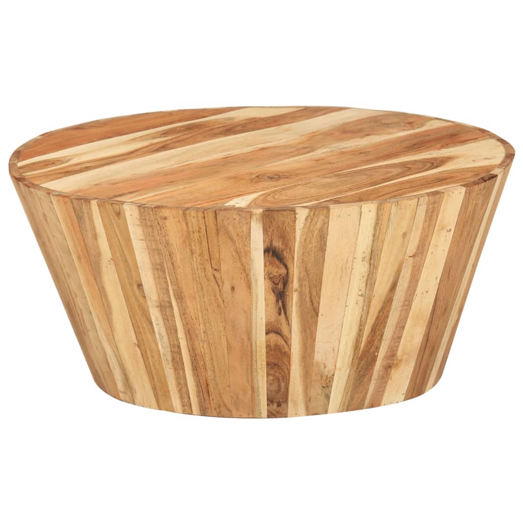 Mesa de centro de madera maciza de acacia Ø65x31 cm
