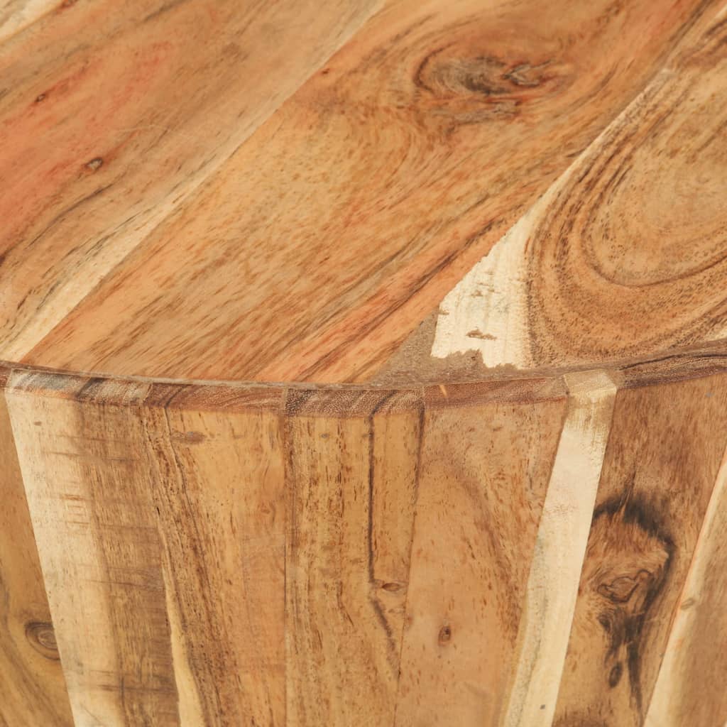 Mesa de centro de madera maciza de acacia Ø65x31 cm