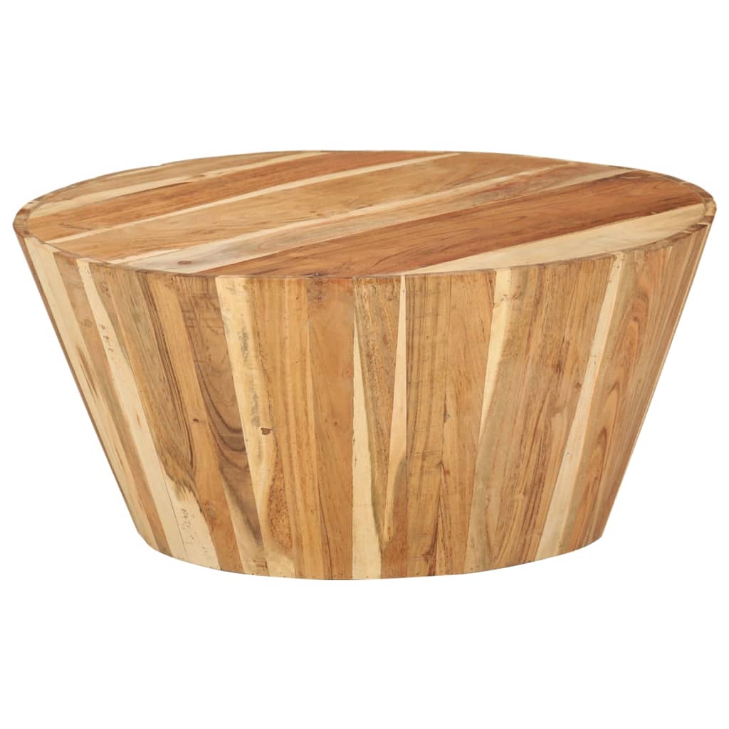Mesa de centro de madera maciza de acacia Ø65x31 cm