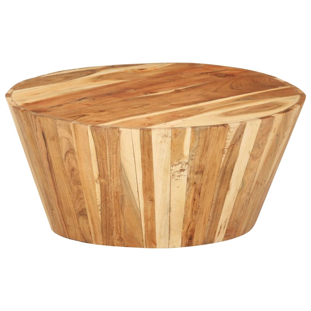 Mesa de centro de madera maciza de acacia Ø65x31 cm