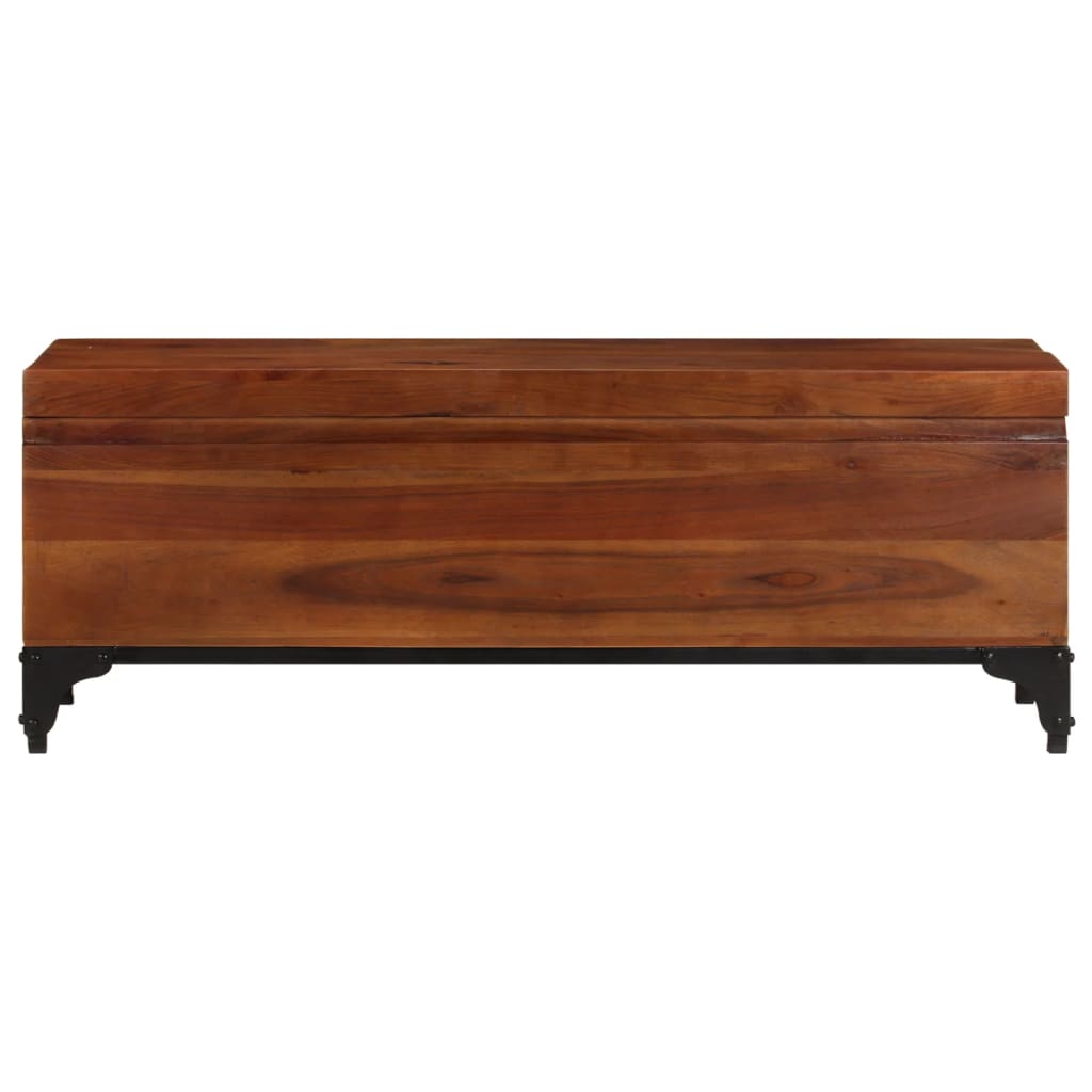 Baúl de almacenaje de madera maciza de acacia 110x35x41 cm