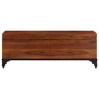 Baúl de almacenaje de madera maciza de acacia 110x35x41 cm