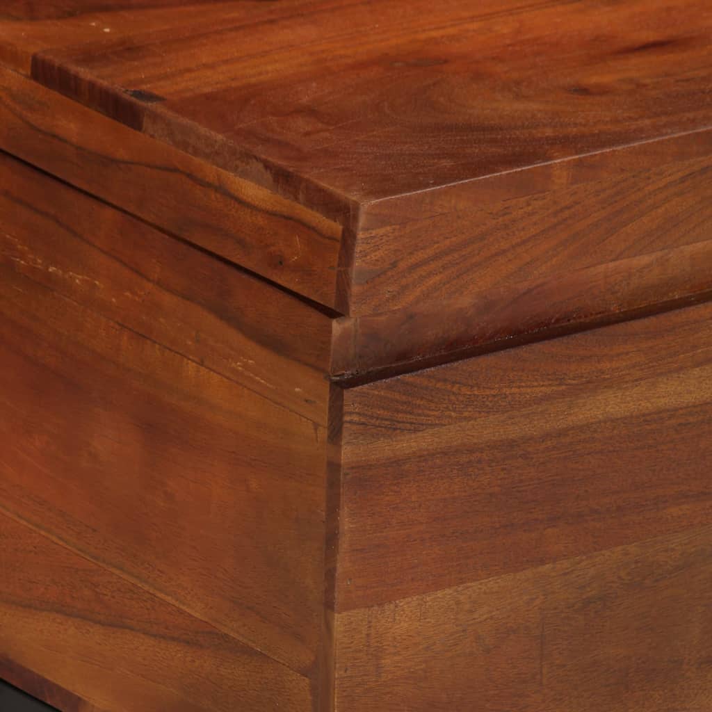 Baúl de almacenaje de madera maciza de acacia 110x35x41 cm