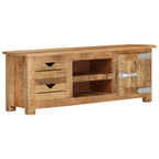 Mueble para TV de madera maciza de mango rugosa 110x30x40 cm