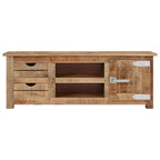 Mueble para TV de madera maciza de mango rugosa 110x30x40 cm