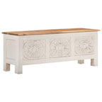 Caja de almacenamiento madera de acacia maciza 110x30x40 cm