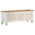 Caja de almacenamiento madera de acacia maciza 110x30x40 cm