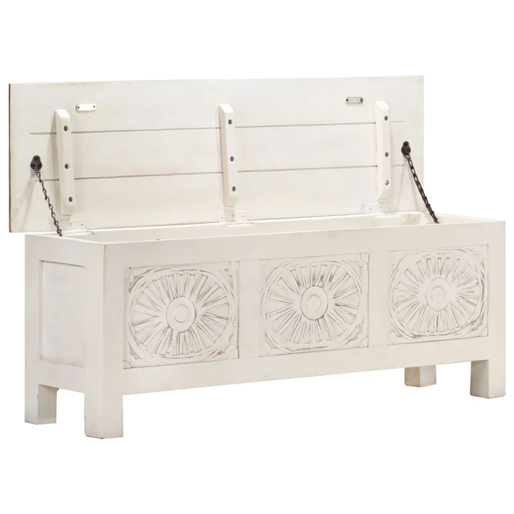Caja de almacenamiento madera de acacia maciza 110x30x40 cm
