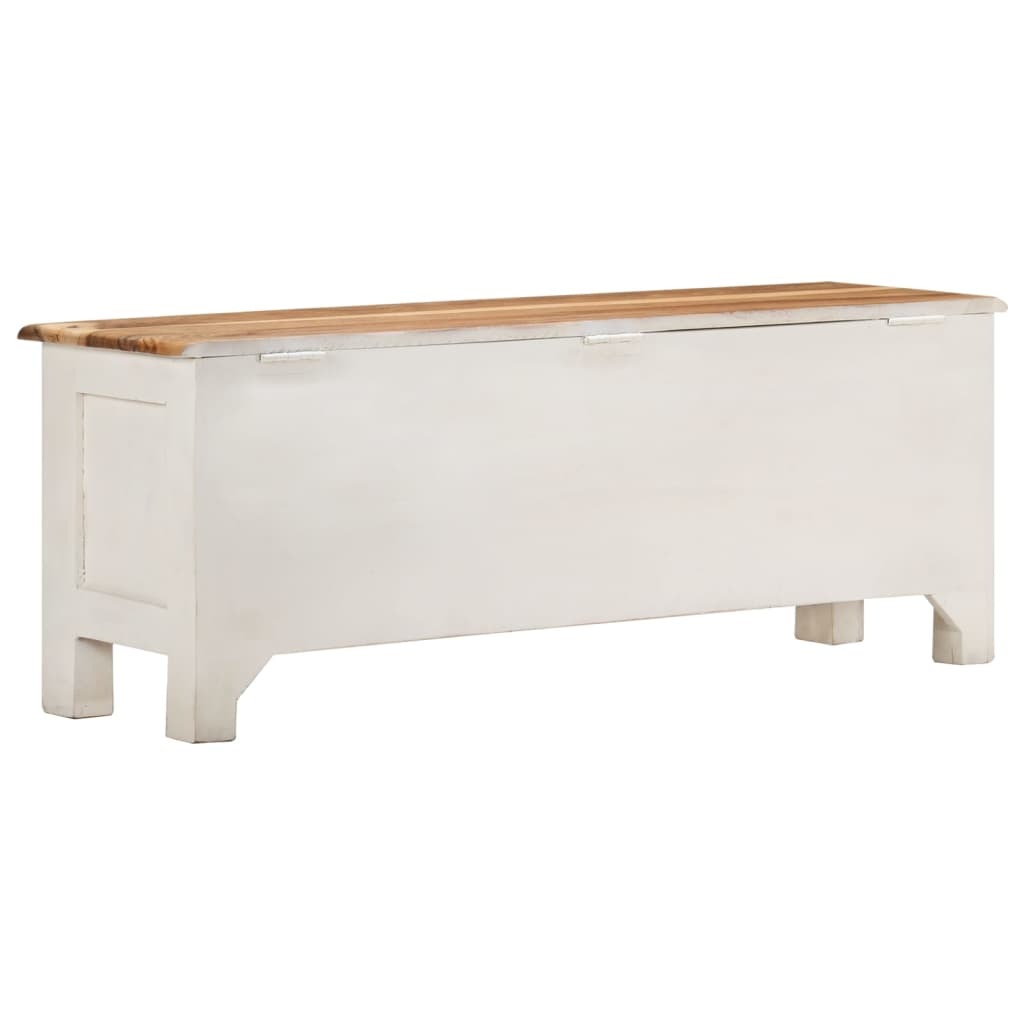 Caja de almacenamiento madera de acacia maciza 110x30x40 cm
